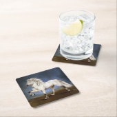 Nobility White Icelandic Horse Rechteckiger Pappuntersetzer (Vor Ort)