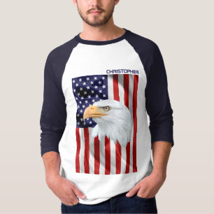 Noble American Eagle, The USA Flag, Patriotic T-Shirt