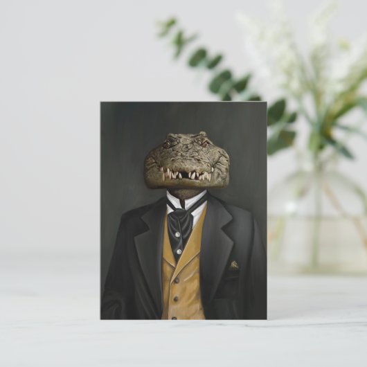 Noble Beasts - Dandy Crocodile Postkarte (Stehend Vorderseite)