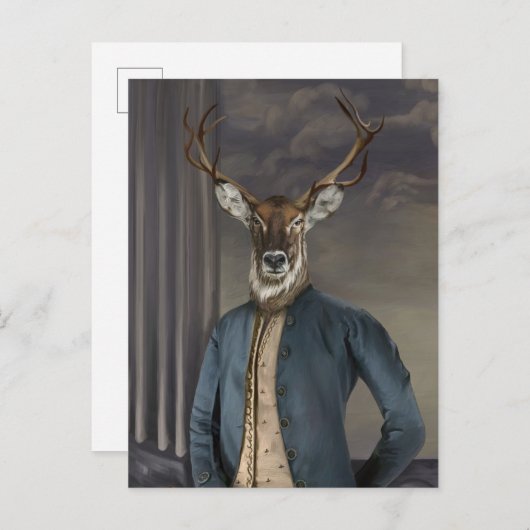 Noble Beasts - Dandy Deer Postkarte (Vorne/Hinten)