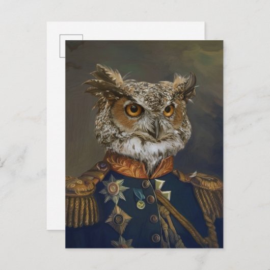 Noble Beasts - Dandy Owl Postkarte (Vorne/Hinten)