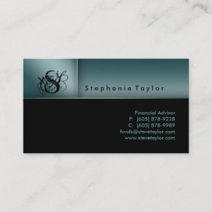 Noble berufliche schwarze aquamarine visitenkarte