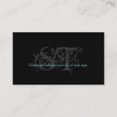 Noble berufliche schwarze aquamarine visitenkarte (Rückseite)