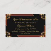 Noble Black Brown Gold mit Logo beeindruckend Visitenkarte (Rückseite)