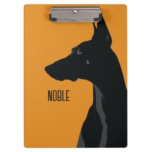 Noble Black Doberman Klemmbrett (Vorderseite)