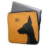 Noble Black Doberman Laptopschutzhülle (Vorderseite Links)