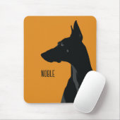 Noble Black Doberman Mousepad (Mit Mouse)