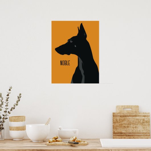 Noble Black Doberman Poster (Küche)