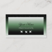 Noble Black Green Ombre Sparkle Diamonds Elegant Visitenkarte (Vorderseite)