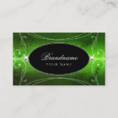 Noble Black Green Verziert Sparkle Diamonds Luxus Visitenkarte (Vorderseite)