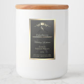 Noble Black Product Label with Gold Frame Monogram Lebensmitteletikett (Vorderseite)