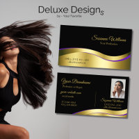 Noble Black Wavy Gold Dekoration mit Foto-Klasse