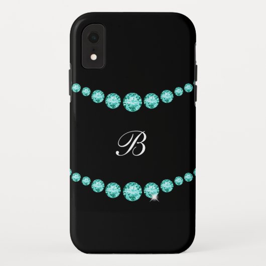 Noble Bling Monogramm-Art Case-Mate iPhone Hülle (Rückseite)