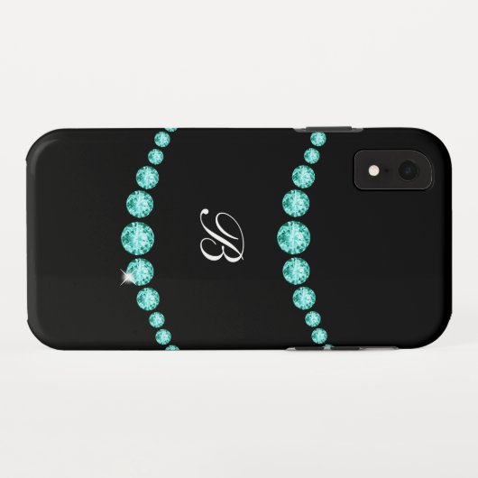 Noble Bling Monogramm-Art Case-Mate iPhone Hülle (Rückseite (Horizontal))