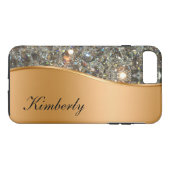 Noble Bling Monogramm iPhone 7 Plusfall Case-Mate iPhone Hülle (Rückseite (Horizontal))