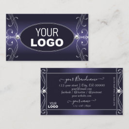 Noble Blue Ombre Verzierte Sparkle-Diamanten mit L Visitenkarte