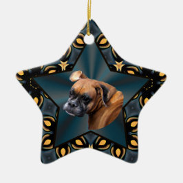 Noble Boxer Dog Star Ornament