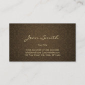 Noble Brown-Damast-Visitenkarte Visitenkarte (Rückseite)