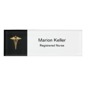 Noble Caduceus-ausgebildete Krankenschwester Namenschild (Vorderseite)