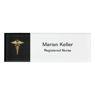 Noble Caduceus-ausgebildete Krankenschwester Namenschild