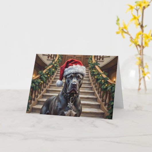 Noble Cane Corso Dog Guardian of Christmas Karte (Gelbe Blume)