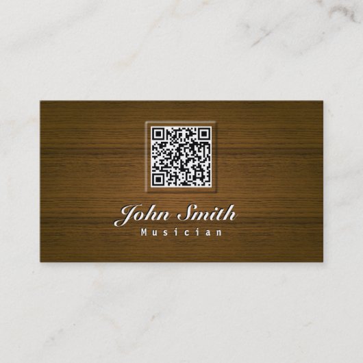 Noble Code-Musiker-Visitenkarte des Holz-QR Visitenkarte (Vorderseite)