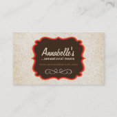 Noble Damast-Bäckerei-Visitenkarte Visitenkarte (Rückseite)