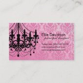 Noble Damast-Leuchter-Visitenkarte Visitenkarte (Rückseite)