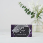 Noble Damast-Visitenkarte Visitenkarte (Stehend Vorderseite)