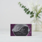 Noble Damast-Visitenkarte Visitenkarte (Stehend Vorderseite)