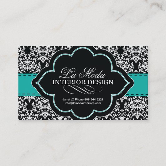 Noble Damast-Visitenkarte Visitenkarte (Vorderseite)