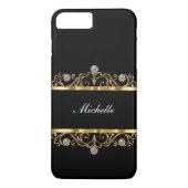 Noble Damen-Monogramm Bling Art Case-Mate iPhone Hülle (Rückseite)
