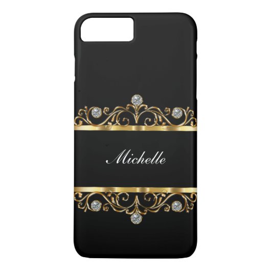 Noble Damen-Monogramm Bling Art Case-Mate iPhone Hülle (Rückseite)