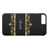 Noble Damen-Monogramm Bling Art Case-Mate iPhone Hülle (Rückseite (Horizontal))