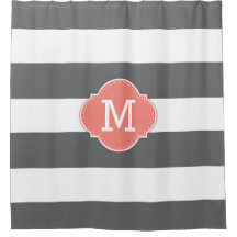 Noble dunkelgraue und weiße Streifen mit Monogramm