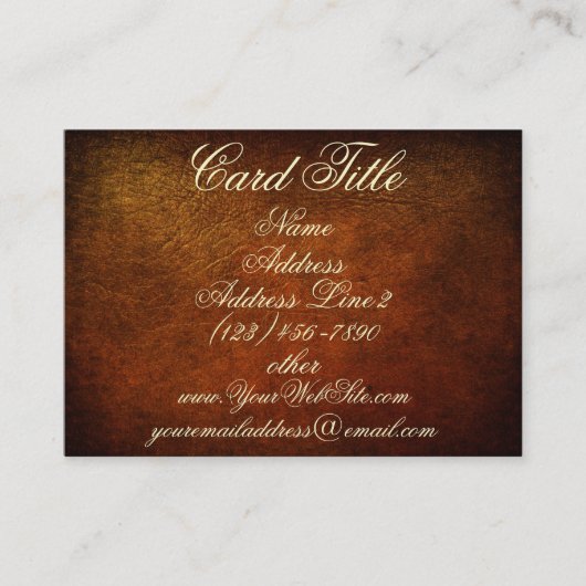 Noble echtes Leder-Designer-Visitenkarten Visitenkarte (Vorderseite)