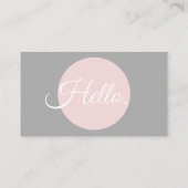 Noble elegante rosa und graue Visitenkarte (Rückseite)