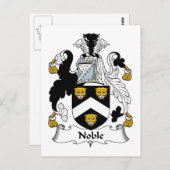 Noble-Familienwappen Postkarte (Vorne/Hinten)