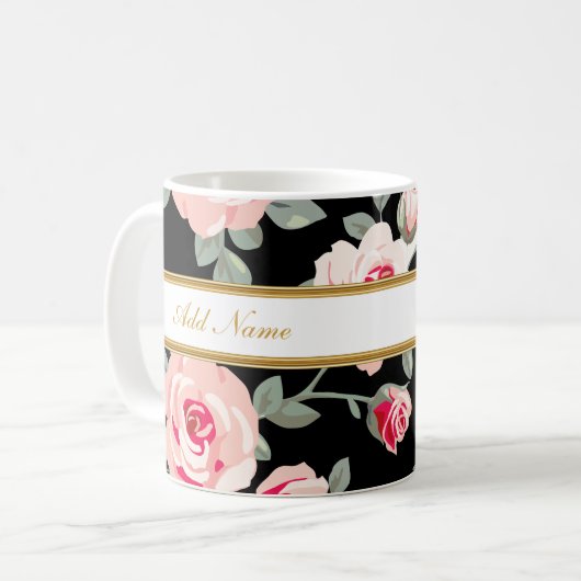Noble Flora-Monogramm-Kaffee-Tassen Kaffeetasse (Vorderseite Links)