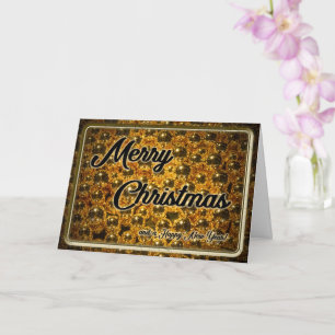 Noble Frohe Weihnachten mit funkelnden Lichtern! K Karte