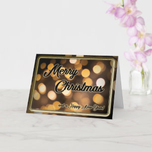 Noble Frohe Weihnachten mit funkelnden Lichtern! Karte