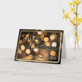 Noble Frohe Weihnachten mit funkelnden Lichtern! Karte (Gelbe Blume)