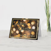 Noble Frohe Weihnachten mit funkelnden Lichtern! Karte (Vorderseite)