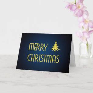 Noble Frohe Weihnachten mit goldenem Weihnachtsbau Karte