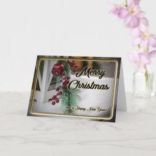Noble Frohe Weihnachten mit romantischer Dekoratio Karte