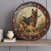 Noble German Shepherd Majestic Dog Art for Home Große Wanduhr