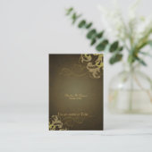 Noble Gold & Brown Scroll Table Platzkarte (Stehend Vorderseite)