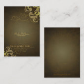 Noble Gold & Brown Scroll Table Platzkarte (Vorne/Hinten)