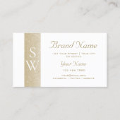 Noble Gold Pearl Shimmer Muster mit Monogramm Visitenkarte (Rückseite)