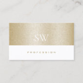 Noble Gold Pearl Shimmer Muster mit Monogramm Visitenkarte (Vorderseite)